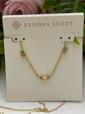 NWT Kendra Scott Devin Necklace in gold Pastel Mix